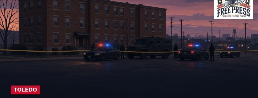 Fostoria News Fostoria police cars and officers at scene after SWAT standoff.
